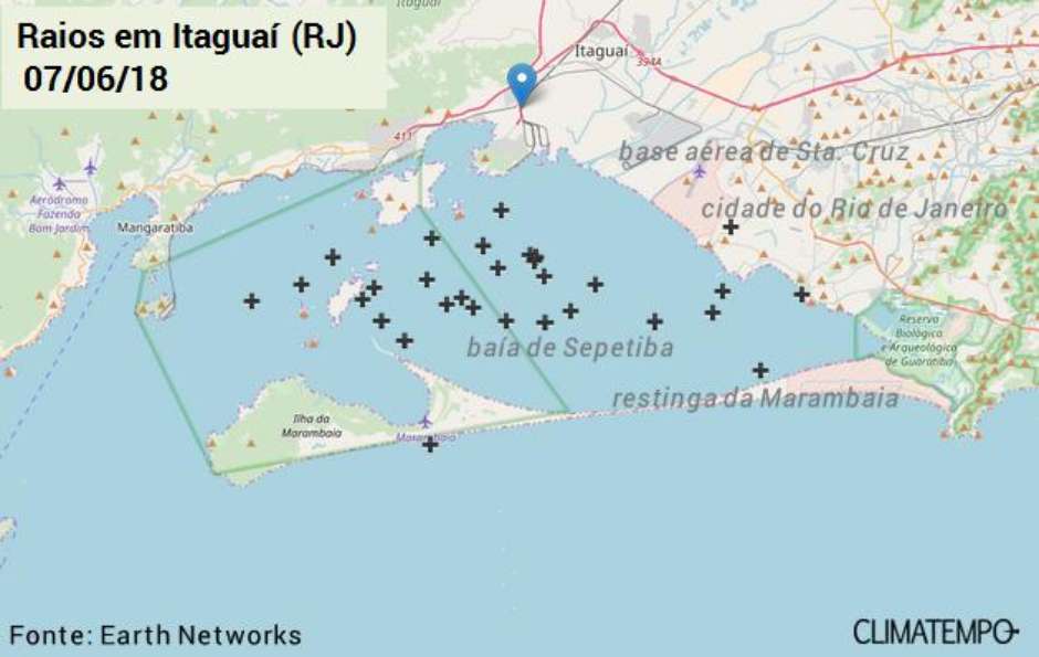Mapa de Raios em Itaguaí (RJ)